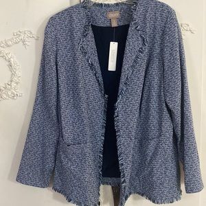 Chicos Tweed Open front jacket. NWT. SZ 3. Large